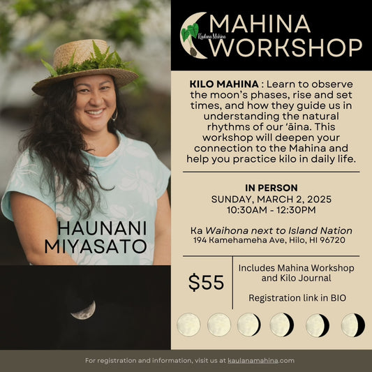 Kilo Mahina Workshop– Observing the Moon