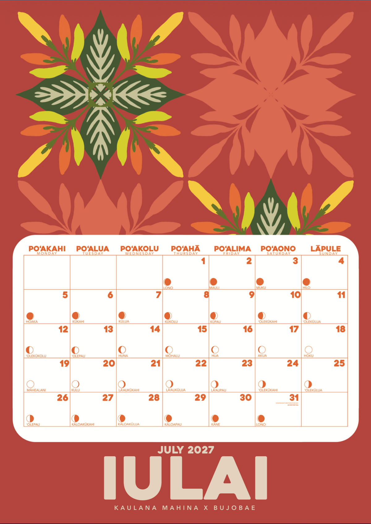 Makahiki Wall Calendar (Bundle for Businesses)