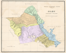 Load image into Gallery viewer, Ahupuaa Map Oahu- Vinyl Print
